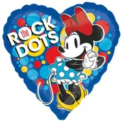 Urodziny dziecka - Amscan Balon foliowy "Myszka Minnie - Rock the Dots", niebieskie, 17" HRT 33125 - miniaturka - grafika 1