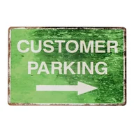 Dekoracje domu - Tabliczka Dekoracyjna Metalowa Customer Parking 1 - miniaturka - grafika 1