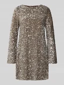 Sukienki - Sukienka koktajlowa o dopasowanym kroju z cekinowym obszyciem model ‘KAM’ - miniaturka - grafika 1