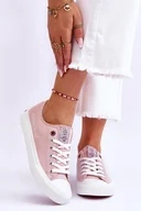 Trampki damskie - Damskie Trampki Cross Jeans LL2R4068 Nude-38 - miniaturka - grafika 1