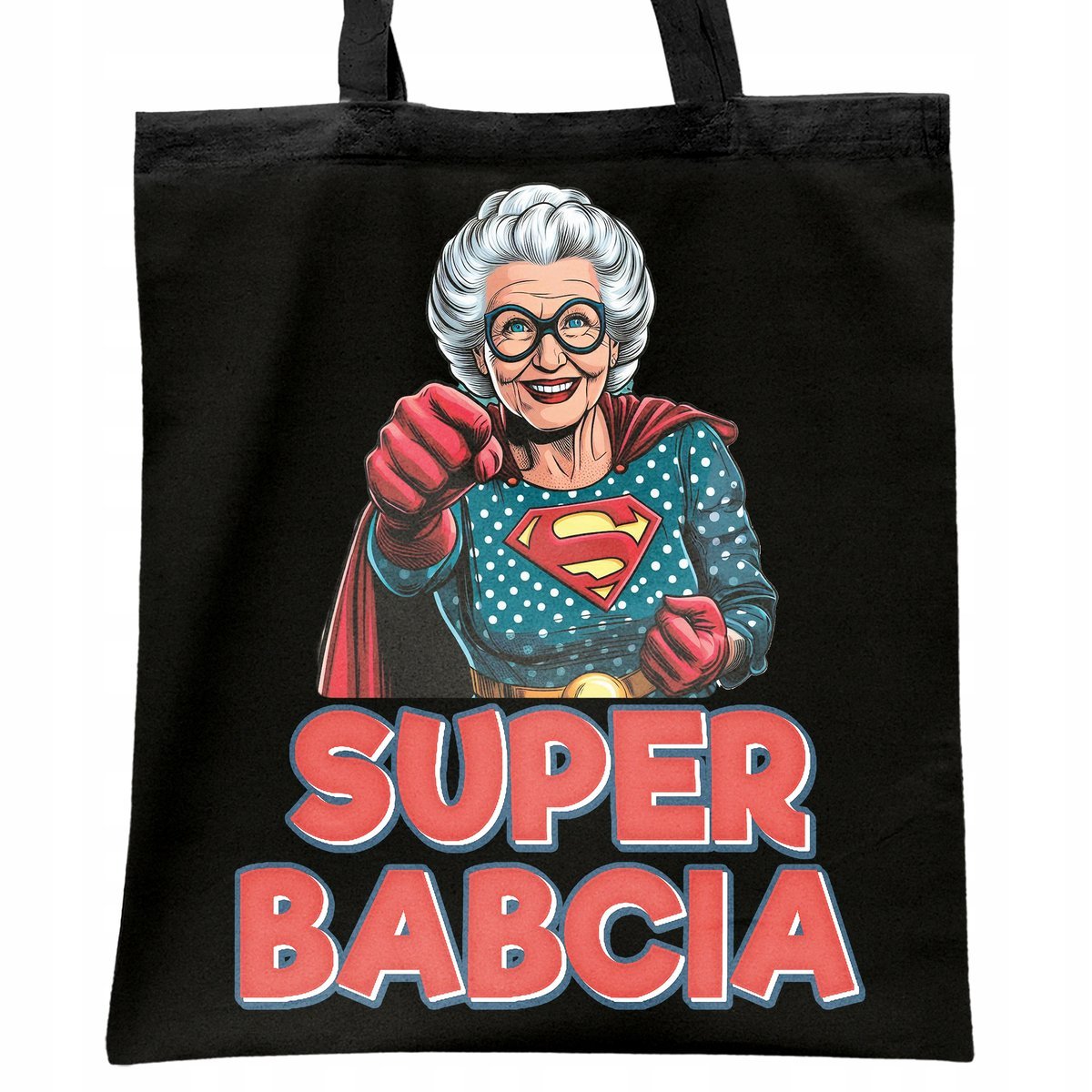 Torba bawełniana czarna Dzień Babci Prezent Upominek