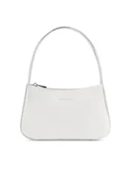 Torebki damskie - Srebrna skórzana torebka typu baguette - miniaturka - grafika 1