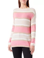 Swetry damskie - GERRY WEBER Damski sweter 871017-35706, fioletowy/różowy/ecru/biały, w paski, 38 - miniaturka - grafika 1