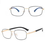 Okulary korekcyjne, oprawki, szkła - Metalowe okulary zerówki z filtrem Blue Light do komputera 25154A złote/czarne + akcesoria - miniaturka - grafika 1