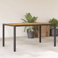 Stoły ogrodowe - vidaXL Stół ogrodowy z akacjowym blatem, czarny, 150x90x75 cm - miniaturka - grafika 1