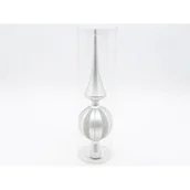 Ozdoby bożonarodzeniowe - Czubek na choinkę plastikowy 26 cm srebrny - miniaturka - grafika 1