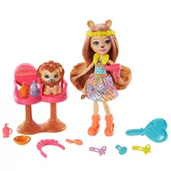 Lalki dla dziewczynek - Mattel Enchantimals Salonik urody Lacey Lion Lalka Lew GTM29 GTM29 - miniaturka - grafika 1