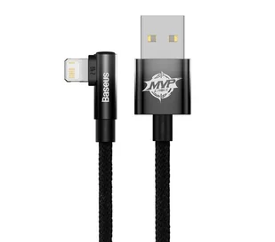 Baseus Kabel MVP 2 Elbow Lightning 1m Czarny z bocznym wtykiem - Kable komputerowe i do monitorów - miniaturka - grafika 2