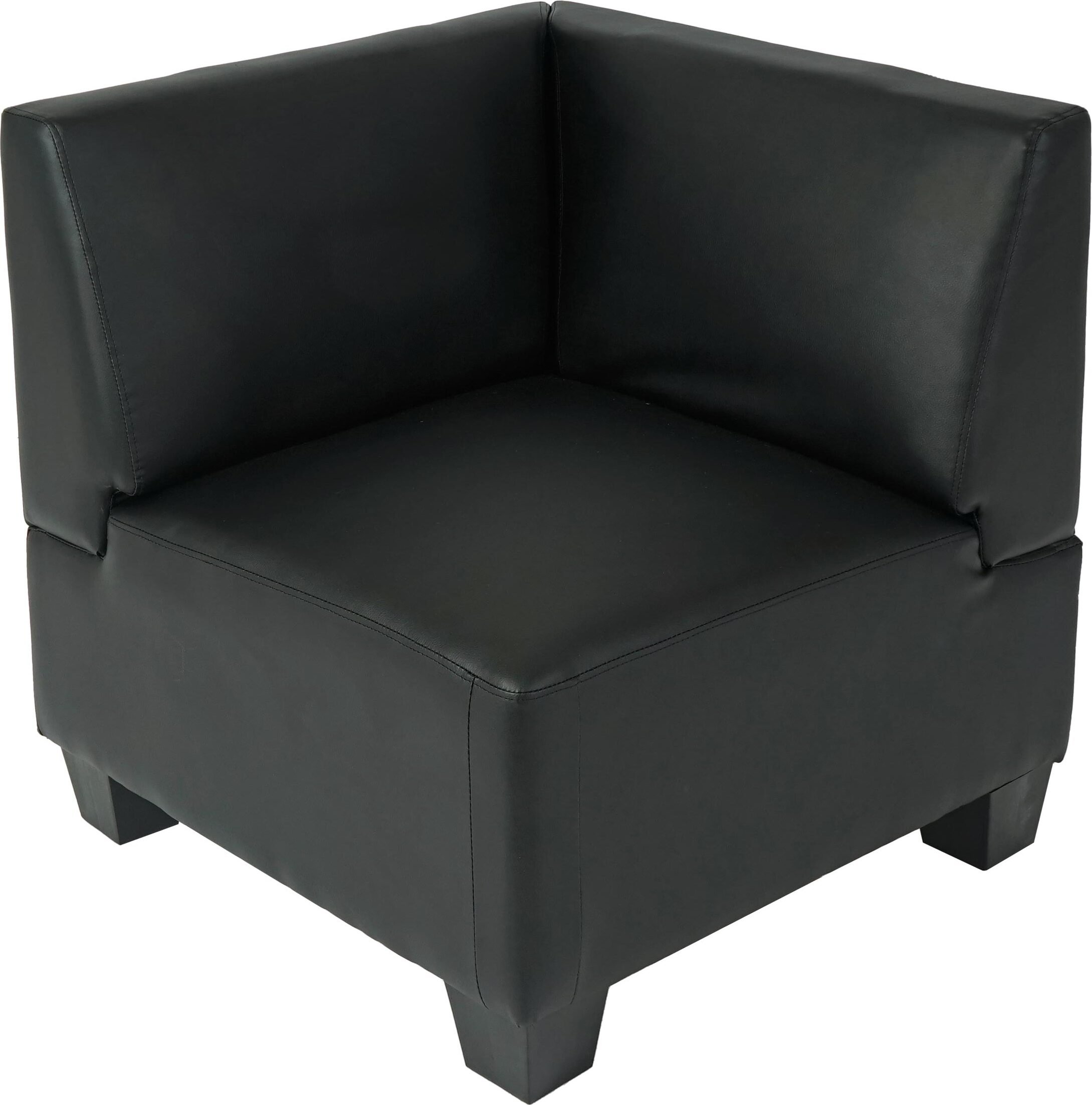 Narożnik modułowy Lyon, imitacja skóry ~ czarny