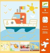 Zabawki kreatywne - Djeco Szablony do odrysowania Pojazdy DJ08819 - miniaturka - grafika 1