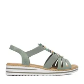 Sandały damskie - Sandały Rieker CEO-V0649-52 Zielony - miniaturka - grafika 1