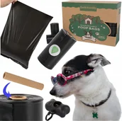 Pozostałe akcesoria dla psów - Woreczki na psie odchody 300 sztuk 20 rolek czarne biodegradowalne + etui - miniaturka - grafika 1