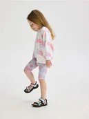 Spodnie i spodenki dla dziewczynek - Reserved - Wzorzyste kolarki - jasnoniebieski - miniaturka - grafika 1