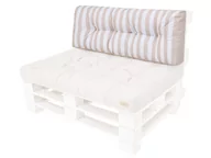 Poduszki ogrodowe - Poduszka oparcie na meble z palet, Leo, Ecru w paski, 120x40 cm - miniaturka - grafika 1