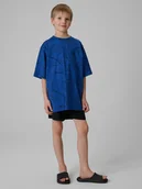 Kąpielówki dla chłopców - 4F Spodenki plażowe boardshorty chłopięce - czarne 146/152 (10-12 lat) - miniaturka - grafika 1