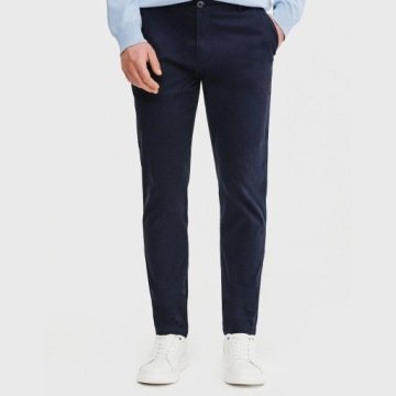 Granatowe gładkie chinosy męskie Pako Lorente roz. L32 W33