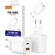 Ładowarki do telefonów - SZYBKA ŁADOWARKA SIECIOWA UNIWERSALNA 20W USB C DO TELEFONU 3A PD QC3 RECCI - miniaturka - grafika 1