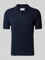 Koszulki męskie - Koszulka polo z fakturowanym wzorem - miniaturka - grafika 1