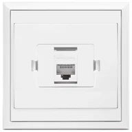 Gniazdka elektryczne - Gniazdo Luna RJ45 komputerowe białe - miniaturka - grafika 1