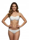 Stroje kąpielowe - TOMMY HILFIGER GÓRA OD BIKINI BIAŁA DAMSKA Z FALBANKĄ 40 J5A - miniaturka - grafika 1