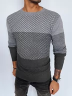Swetry męskie - Sweter męski szary Dstreet WX2130 - miniaturka - grafika 1