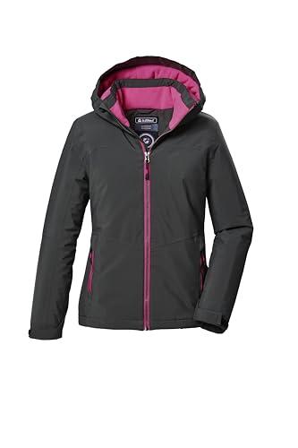 killtec KOW 352 GRLS JCKT dziewczęca kurtka funkcyjna/outdoorowa kurtka outdoorowa z kapturem, ciemny mech,