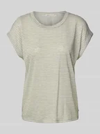 Koszulki i topy damskie - T-shirt o kroju regular fit ze wzorem w paski - miniaturka - grafika 1