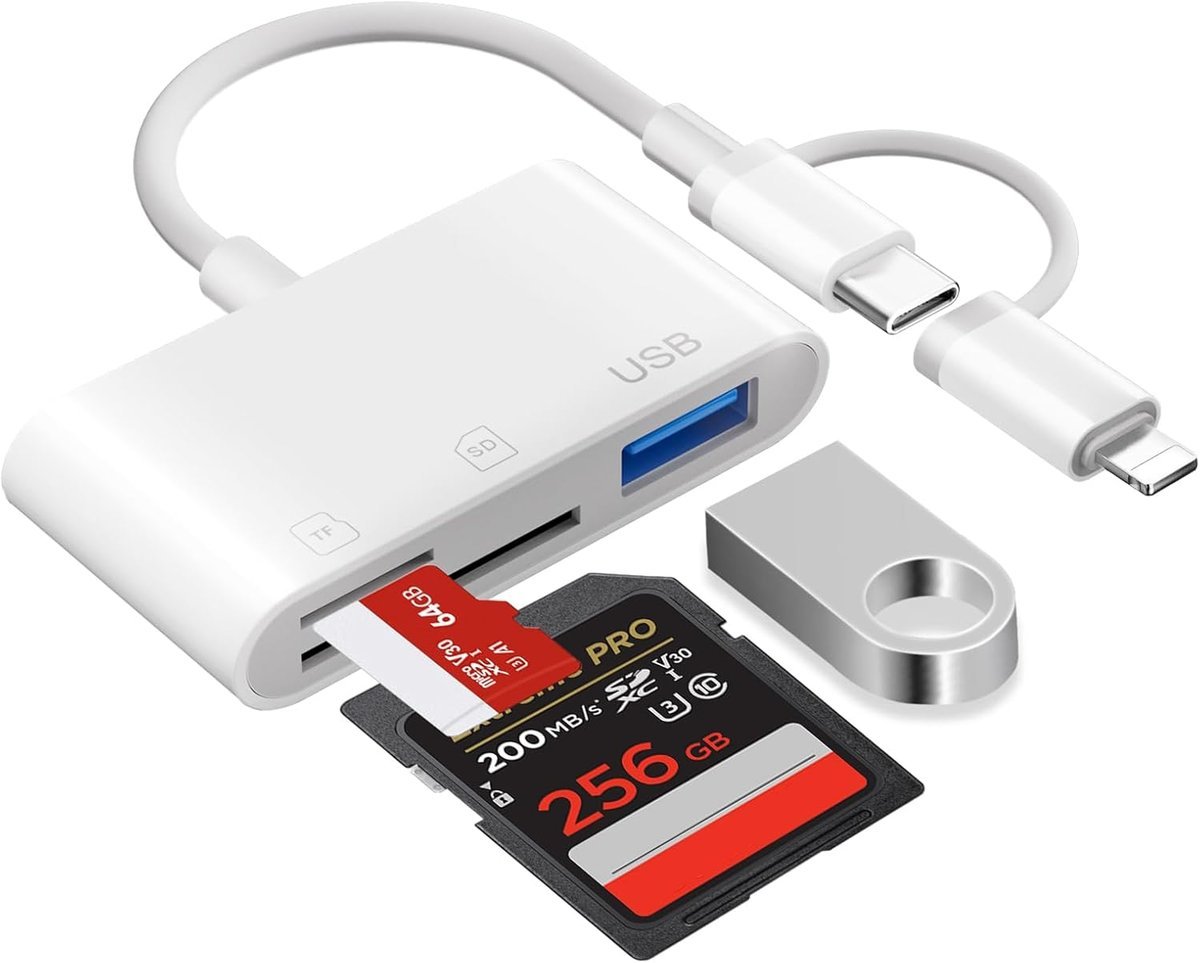 Czytnik Kart SD Micro SD USB C Lightning Do iPhone 16 15 Ticenpe OTG