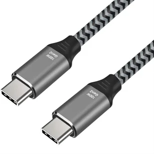 KABEL USB-C męski - męski 100W 5A (ALU) oplot 2m ART oem - Kable komputerowe i do monitorów - miniaturka - grafika 1