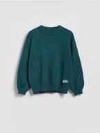 Bluzy dla chłopców - Reserved - Bawełniany sweter oversize - morski - miniaturka - grafika 1