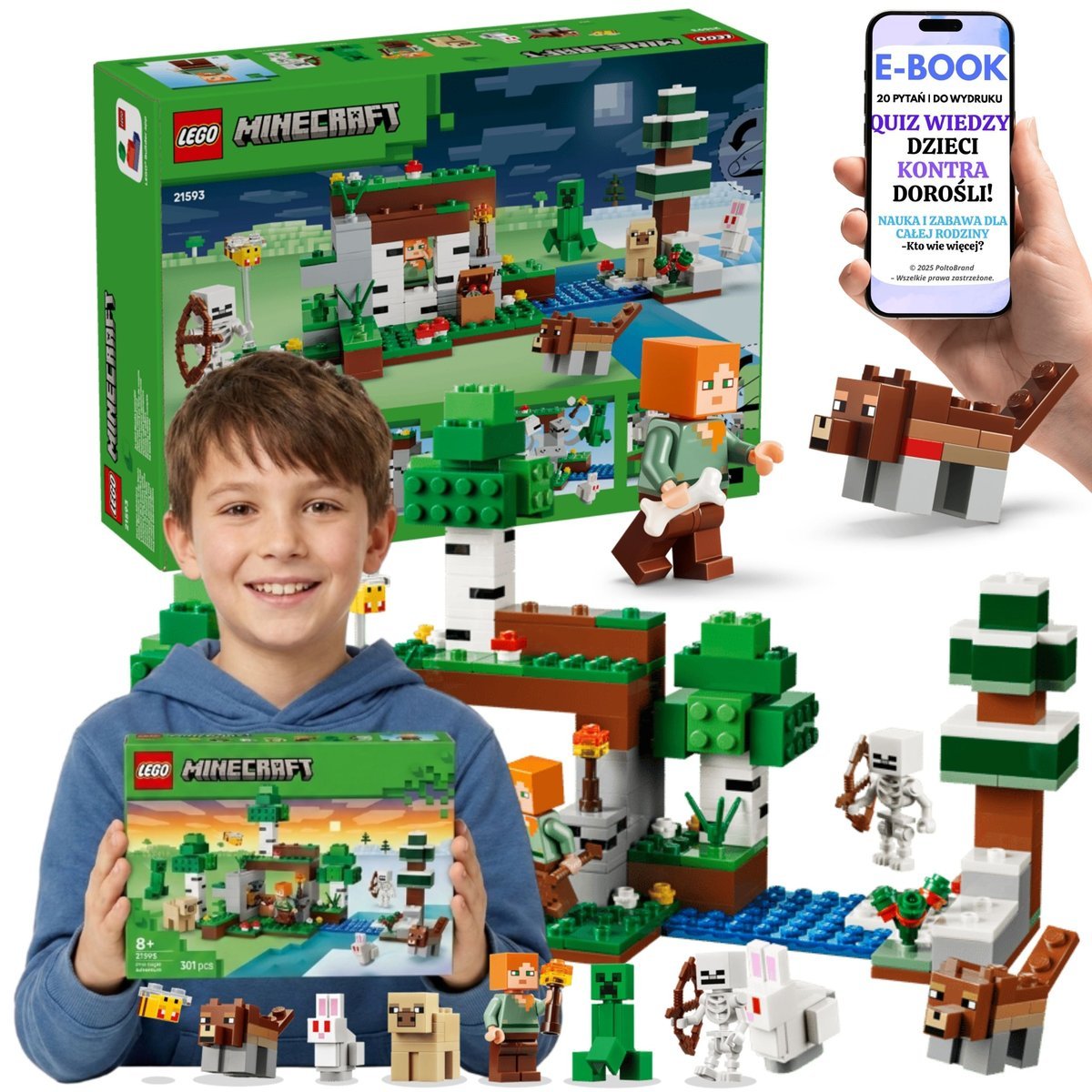 LEGO Minecraft Schronienie Creeper Szkielet Alex (21593) + E-BOOK-2