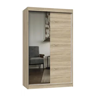 Szafa przesuwna iga 120 cm 1 lustro dąb sonoma - Szafy - miniaturka - grafika 1