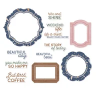 Scrapbooking - P13, Zestaw elementów Frames and Words Coffee break, 12szt. - miniaturka - grafika 1