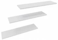 Półki do salonu - Półka wisząca ścienna do salonu zestaw 3 półek na książki 3x80cm biała mat - miniaturka - grafika 1