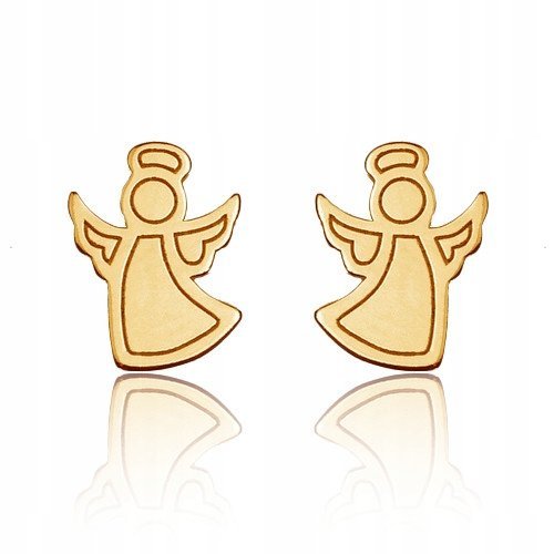 KOLCZYKI sztyfty aniołki srebro KOMUNIA GRAWER