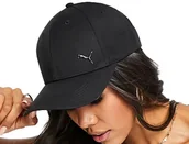 Czapki i chusty sportowe męskie - CZAPKA DAMSKA PUMA METAL Z DASZKIEM SWOOSH CZARNA METALOWE LOGO BLACK - miniaturka - grafika 1