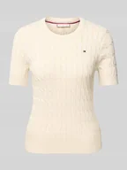 Swetry damskie - Sweter z dzianiny o kroju regular fit z czystej bawełny - miniaturka - grafika 1