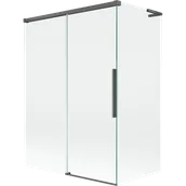 Parawany nawannowe - Mexen Rox L parawan nawannowy 2-skrzydłowy rozsuwany 120 + 70 x 150 cm, transparent, gun gray szczotkowany - 8C9L-120-070-66-00 - miniaturka - grafika 1