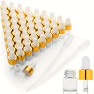 Inne - 50szt Przezroczyste Butelki z Zakraplaczem, 1ml (1/4 ) - Butelki na Olejki Eteryczne i Perfumy z Pipetkami do Podróży i Probówek, Zawiera 2 - miniaturka - grafika 1