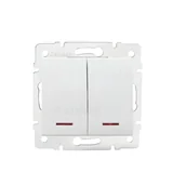 Wyłączniki światła i elektryczne - Kanlux Łącznik dwugrupowy świecznikowy z LED LOGI 02-1120-102 bi 25079 - miniaturka - grafika 1