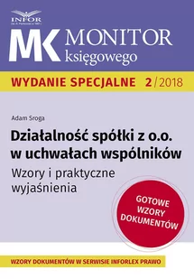 Działalność spółki z o.o. w uchwałach wspólników. Wzory i praktyczne wyjaśnienia - E-booki - prawo - miniaturka - grafika 1