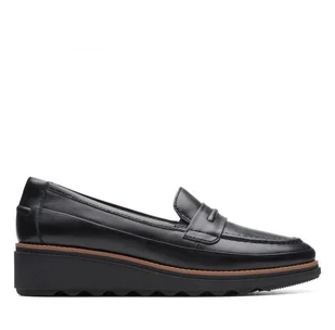 Clarks Sharon Aster [Black Leather] - Rozmiar 38 - Półbuty damskie - miniaturka - grafika 1