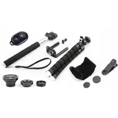 Selfie stick - XREC Selfie stick Zestaw Selfie 5w1 Statyw 3x Obiektyw Pilot Monopod Uchwyt - miniaturka - grafika 1