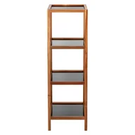 Szafki łazienkowe - Czarno-naturalny szklany regał łazienkowy 36x112 cm Fondi – Wenko - miniaturka - grafika 1