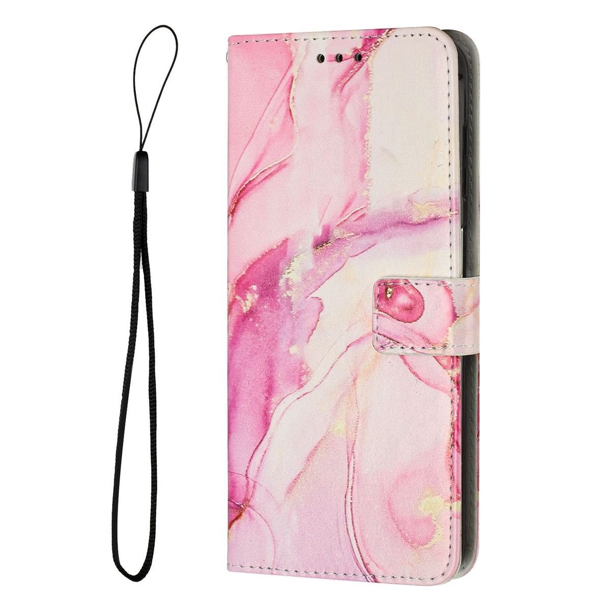 Etui König Design kompatybilne z Apple iPhone 15 Pro ze sztucznej skóry - Etui na telefon komórkowy w kolorze różowego złota