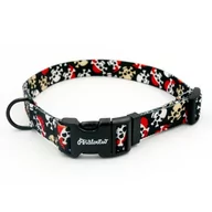 Obroże dla psów - Obroża dla Psa Regulowana Piraci, 2 cm, dla mniejszych psów i szczeniaków czarne okucia-M 28-40 cm - miniaturka - grafika 1