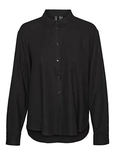 VERO MODA Women's VMJESMILO LS Shirt WVN GA NOOS bluzka, czarna, M, czarny, M - Bluzki damskie - miniaturka - grafika 1