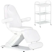 Fotele kosmetyczne - Zestaw kosmetyczny fotel kosmetyczny elektryczny + pomocnik kosmetyczny - miniaturka - grafika 1