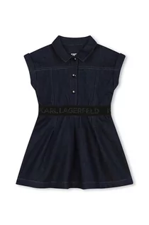 Sukienki i spódniczki dla dziewczynek - Karl Lagerfeld sukienka niemowlęca kolor niebieski mini rozkloszowana - grafika 1