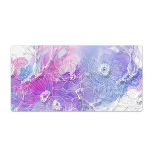 Ochronna podkładka Kolorowe Kwiaty Białe 100x50 cm - Podkładki na biurko - miniaturka - grafika 1